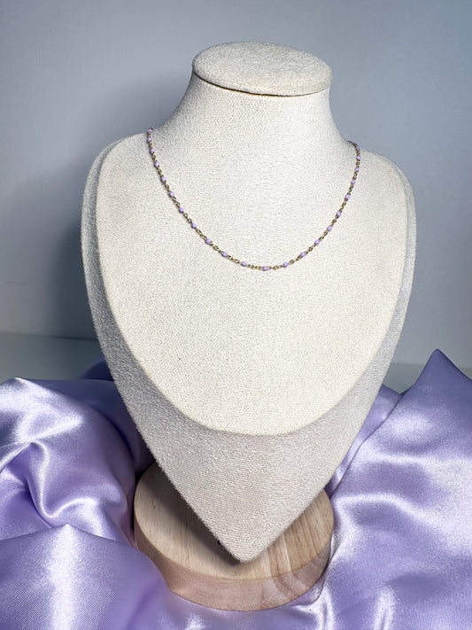 Collier Gravure violet